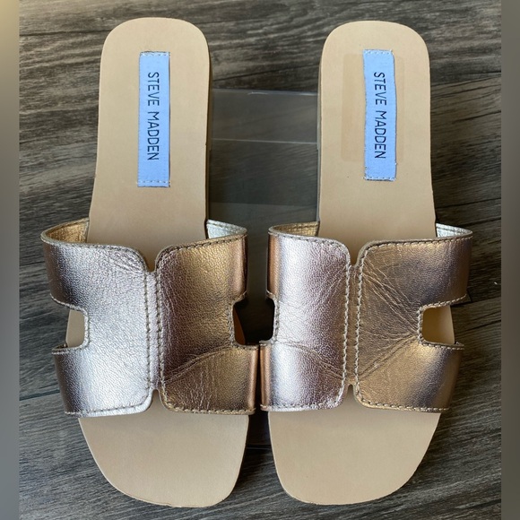 Steve Madden Shoes - Steve Madden Women's Metallic Slide Sandals Size 6